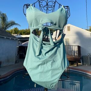 Aqua blue swim suit